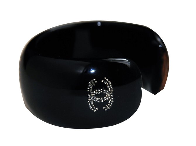 Bracciale Chanel in resina nera Nero - vista 2