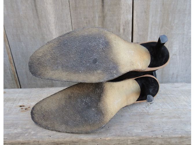 Jean Paul Gaultier Stiefel aus schwarzem Samtkalbsleder - Ansicht 6