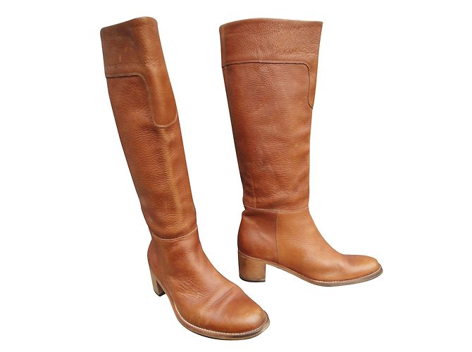 Botas Tommy Hilfiger de cuero marrón claro - vista 2