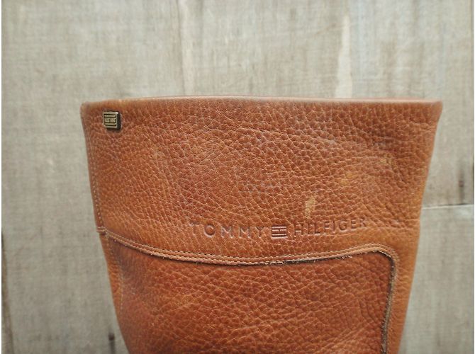 Botas Tommy Hilfiger de cuero marrón claro - vista 4