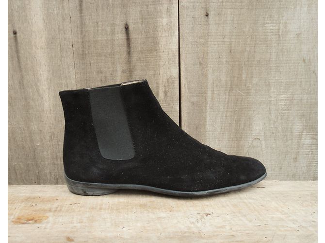 Stivaletti Salvatore Ferragamo Meringa in pelle nera Nero - vista 2