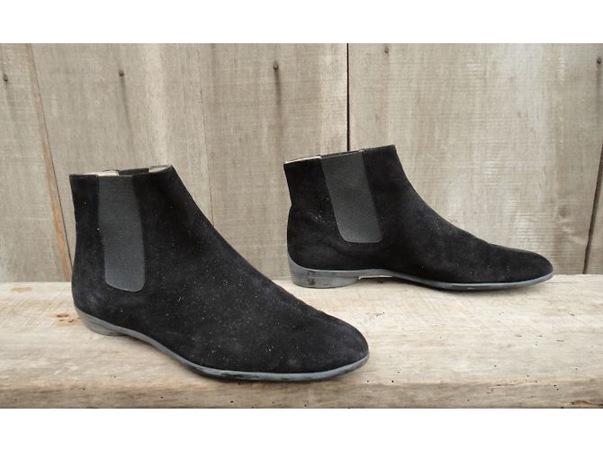 Stivaletti Salvatore Ferragamo Meringa in pelle nera Nero - vista 3