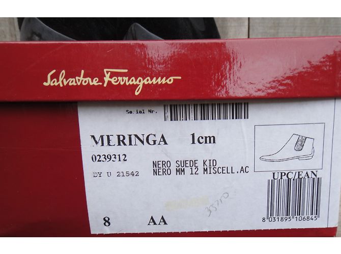 Stivaletti Salvatore Ferragamo Meringa in pelle nera Nero - vista 6