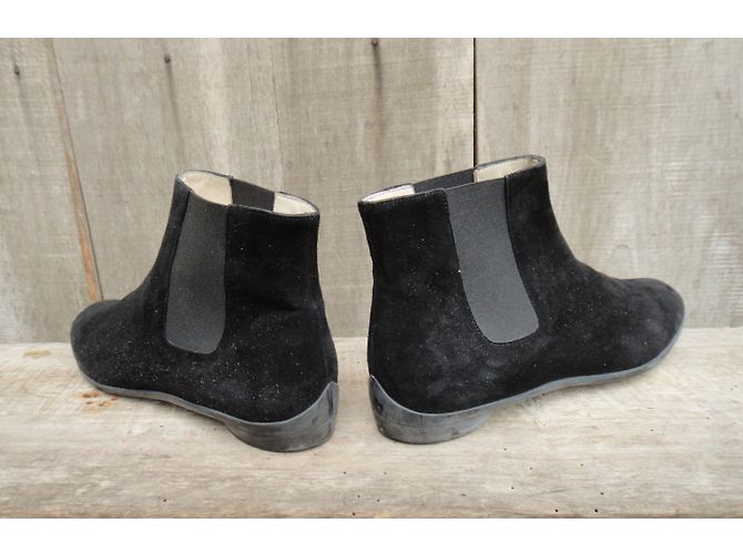 Stivaletti Salvatore Ferragamo Meringa in pelle nera Nero - vista 7