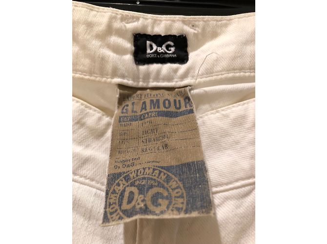 Short Jeans Dolce & Gabbana Eggshell em algodão Fora de branco - vista 3