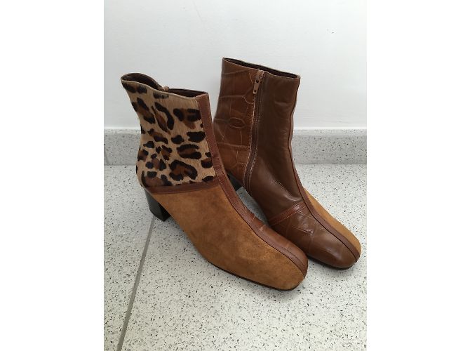Braccialini Leather Ankle Boots Caramel Leopard Print 39 - view 6