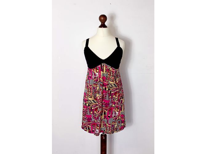 Camisón La Perla Studio de Nylon Negro y Rosa Multicolor - vista 3
