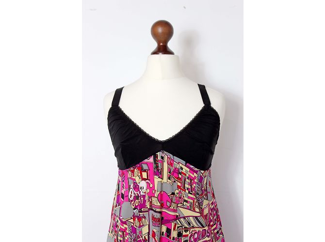 Camisón La Perla Studio de Nylon Negro y Rosa Multicolor - vista 5