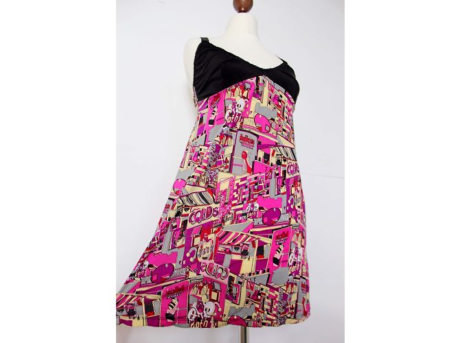 Camisón La Perla Studio de Nylon Negro y Rosa Multicolor - vista 6