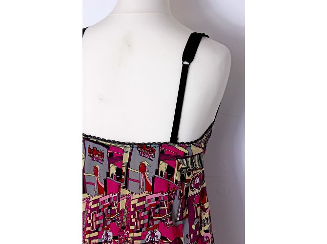 Camisón La Perla Studio de Nylon Negro y Rosa Multicolor - vista 7
