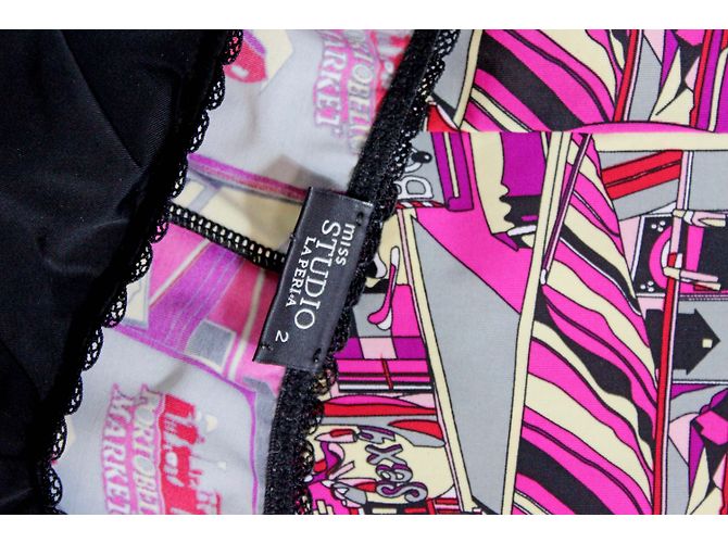 Camisón La Perla Studio de Nylon Negro y Rosa Multicolor - vista 8