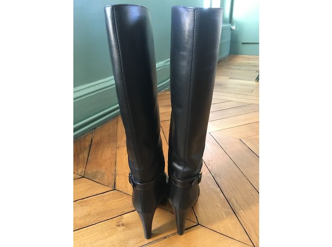 Botas Sergio Rossi de piel negra Negro Ébano - vista 3