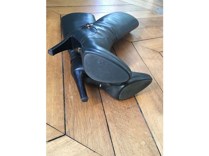 Botas Sergio Rossi de piel negra Negro Ébano - vista 6