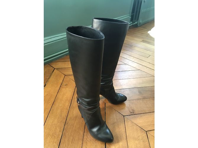 Botas Sergio Rossi de piel negra Negro Ébano - vista 7