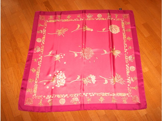 Autre Marque Sciarpa di seta rosa 90x90 cm - vista 6