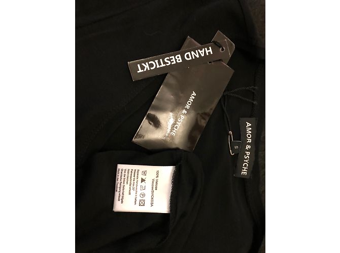 Autre Marque Top a maniche lunghe Amor e Psyche con teschio in paillettes nero oro - vista 3