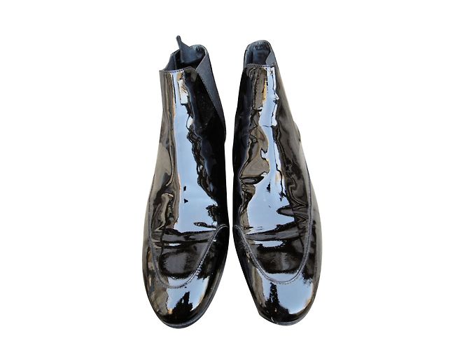 Botines Chelsea Jil Sander en charol negro - vista 2