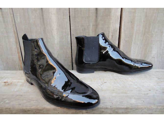 Botines Chelsea Jil Sander en charol negro - vista 3