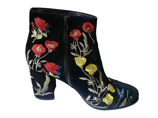Botines Wittner de ante negro bordado Multicolor - vista 2