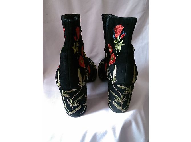 Botines Wittner de ante negro bordado Multicolor - vista 4