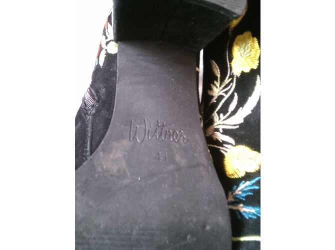 Botines Wittner de ante negro bordado Multicolor - vista 5