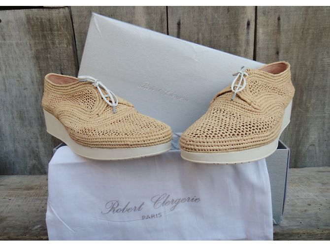Derbies Robert Clergerie Vicolei Beige de rafia - vista 3