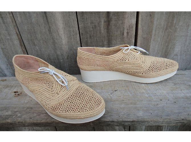 Derbies Robert Clergerie Vicolei Beige de rafia - vista 5