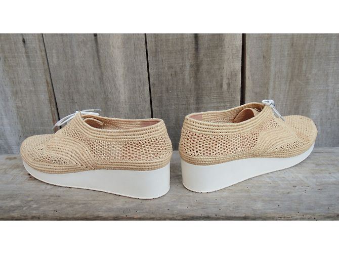 Derbies Robert Clergerie Vicolei Beige de rafia - vista 6