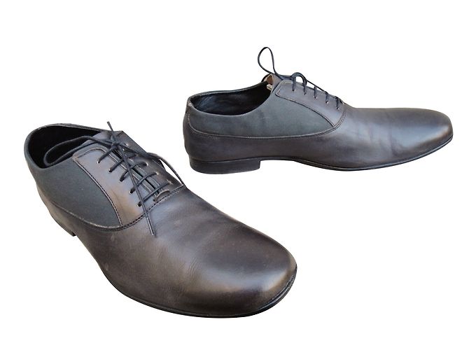 Heschung Cerato Glovecal Richelieu in pelle grigio scuro Grigio antracite - vista 2