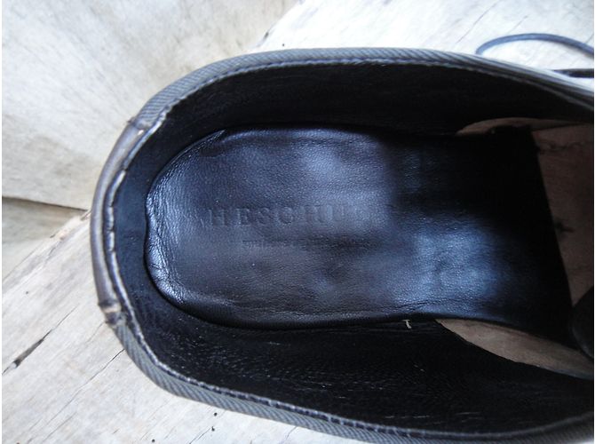 Heschung Cerato Glovecal Richelieu in pelle grigio scuro Grigio antracite - vista 3