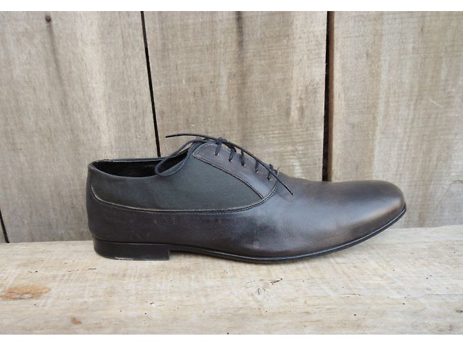 Heschung Cerato Glovecal Richelieu in pelle grigio scuro Grigio antracite - vista 5