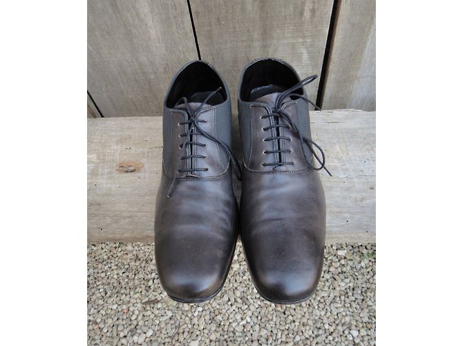 Heschung Cerato Glovecal Richelieu in pelle grigio scuro Grigio antracite - vista 6