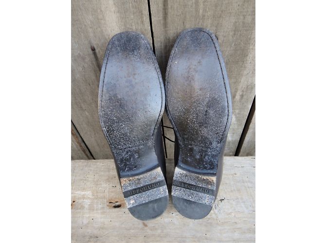 Heschung Cerato Glovecal Richelieu in pelle grigio scuro Grigio antracite - vista 8