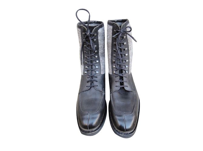 Stivaletti Paraboot in pelle e feltro nero - vista 2