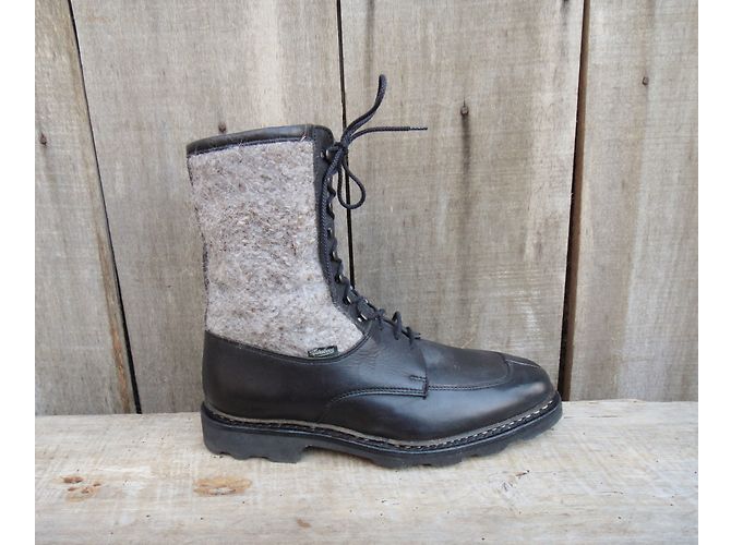 Stivaletti Paraboot in pelle e feltro nero - vista 5