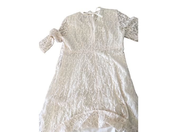 Vestido SéZane de encaje y algodón crema Crudo - vista 2