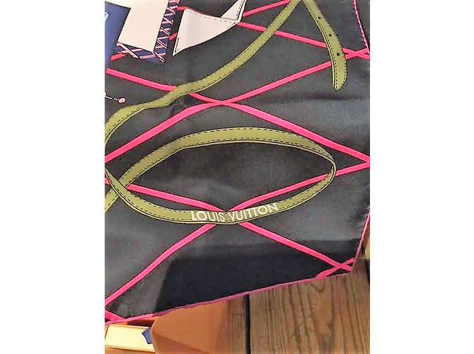 Foulard Louis Vuitton Optimal Cobalt in seta blu navy - vista 5