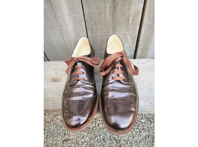 Scarpe Derby Robert Clergerie in pelle verniciata bronzo - vista 5