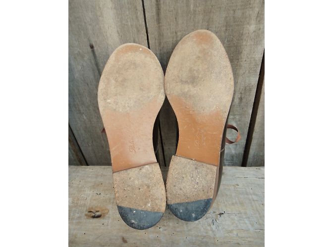 Scarpe Derby Robert Clergerie in pelle verniciata bronzo - vista 7