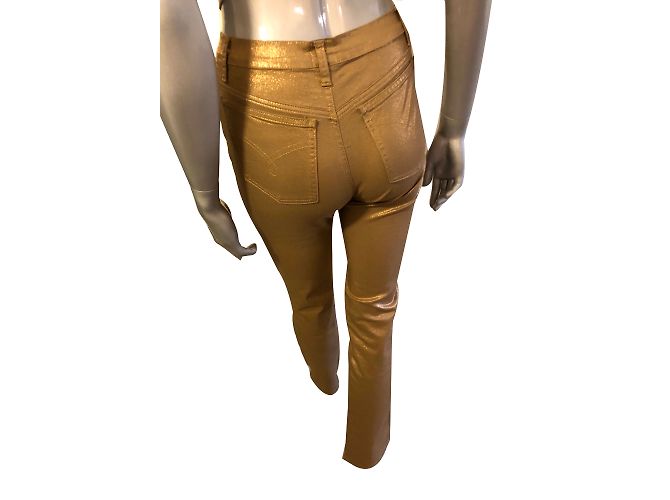 Jeans Moschino Dorados de Algodón Talla 38 - vista 2