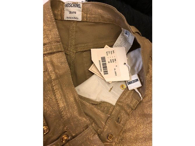 Jeans Moschino Dorados de Algodón Talla 38 - vista 4