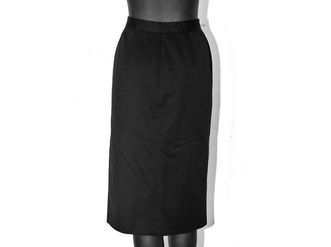 Valentino Black Cotton Skirt with Gold V Buttons - view 5