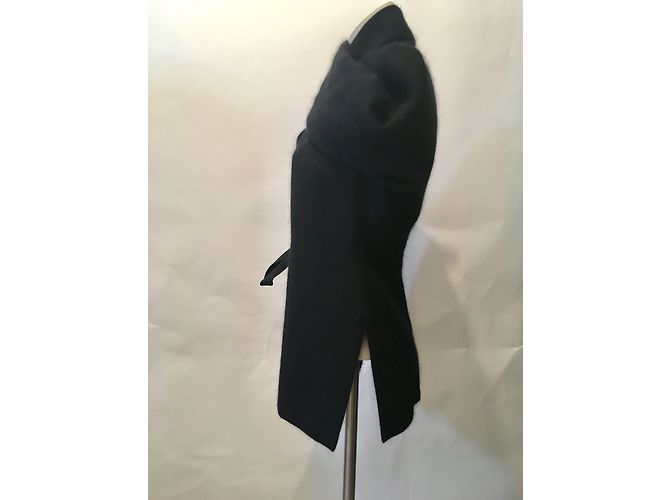 Giacca avvolgente Rick Owens nera in mohair e angora Nero - vista 3