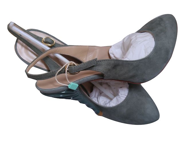 Autre Marque Décolleté Jeremy Ho Suede Khaki 38 Cachi - vista 2