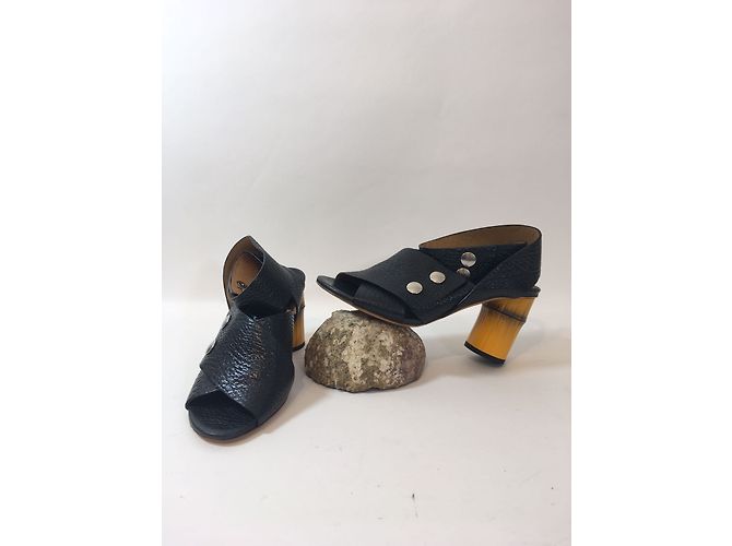 Sandali Pica Bamboo Acne in pelle nera Nero - vista 4