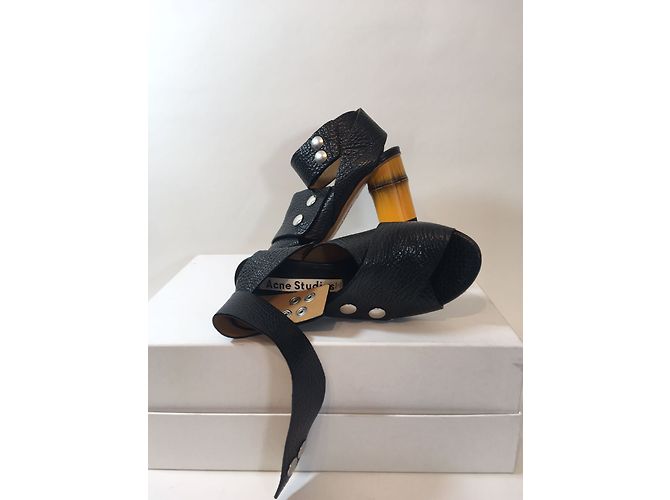 Sandali Pica Bamboo Acne in pelle nera Nero - vista 2