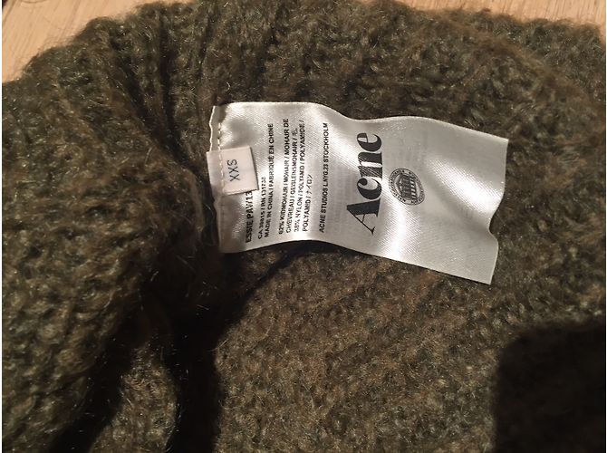 Suéter Acne oversize de lana cuello en V caqui - vista 3
