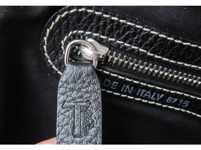 Borsa Tod's Trapeze in pelle nera granulata Nero - vista 10