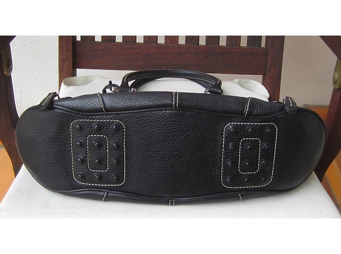 Borsa Tod's Trapeze in pelle nera granulata Nero - vista 6