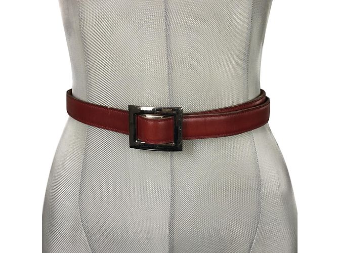 Hermès cintura vintage Argento Bordò - vista 3